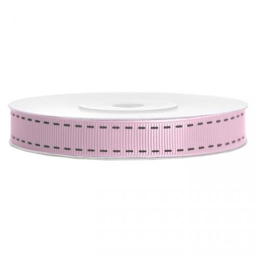 Ripsband 15mm/25m - rosa/grau