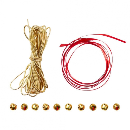 Geschenkband Set Band & Glocken - rot/gold