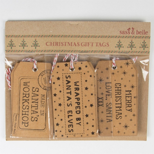 Geschenkanhänger 15er Set Weihnachten - braun