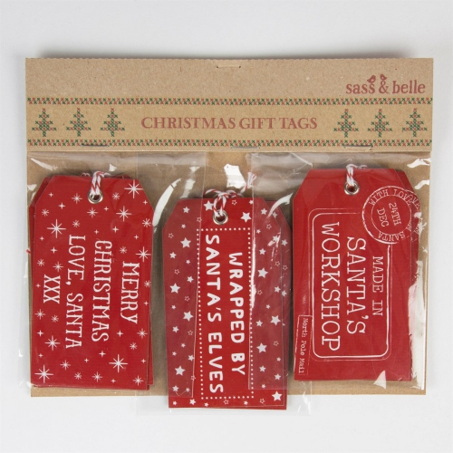 Geschenkanhänger 15er Set Weihnachten - rot