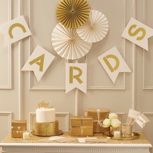 Girlande Cards Metallic Perfection - gold/ivory