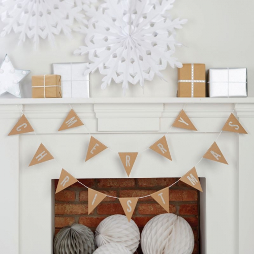 Girlande Merry Christmas - Christmas Metallic - silber