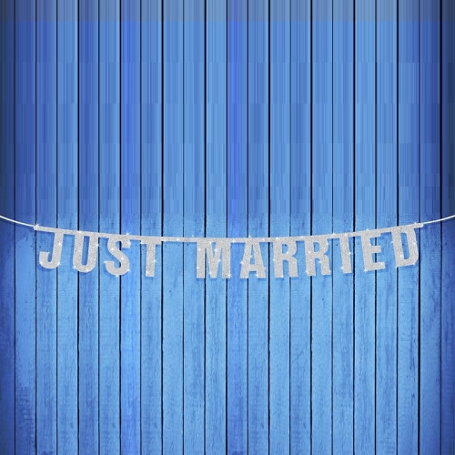 Girlande Just Married - silber