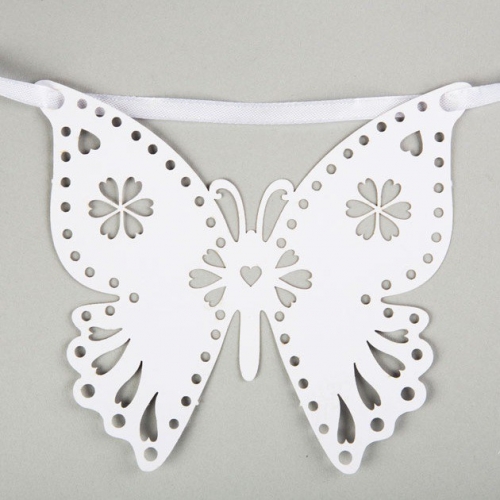 Girlande Schmetterling - weiß
