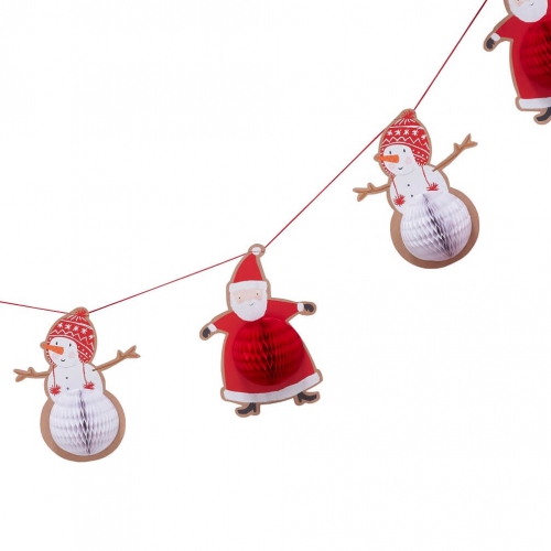 girlande-weihnachten-wabenball-santa-schneemann-1