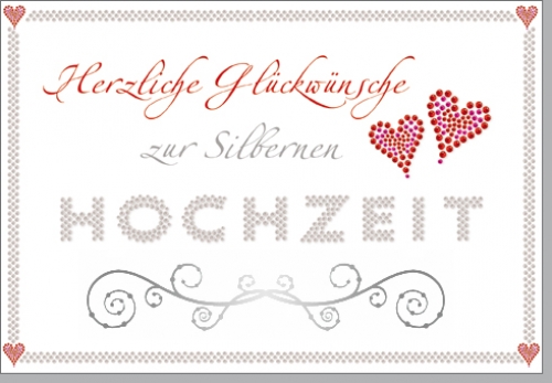 Grußkarte - Glückwünsche zur Silbernen Hochzeit