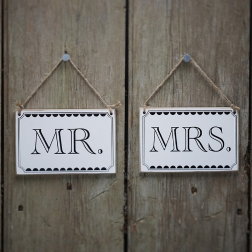 Hochzeitsschilder Mr. & Mrs.