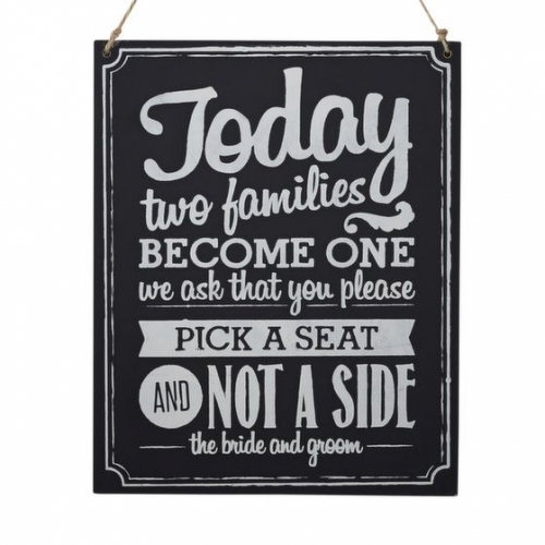 Holzschild Two Families - vintage