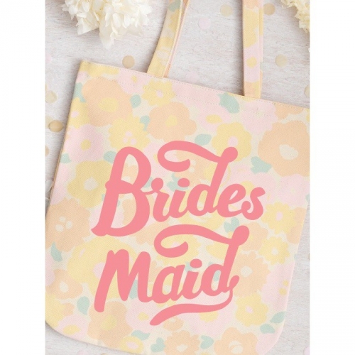 Jutebeutel - Bridesmaid - floral rosa