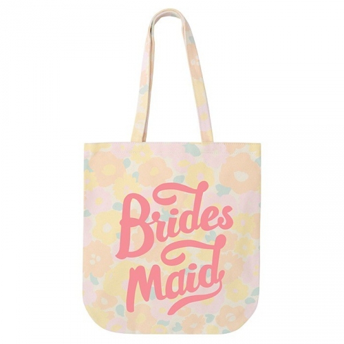 Jutebeutel - Bridesmaid - floral rosa