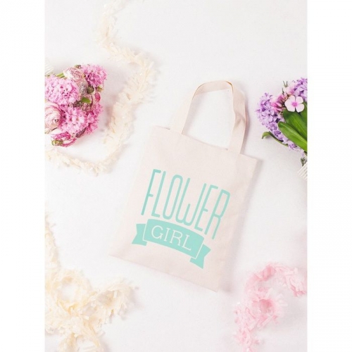 Jutebeutel - Flower Girl - mint