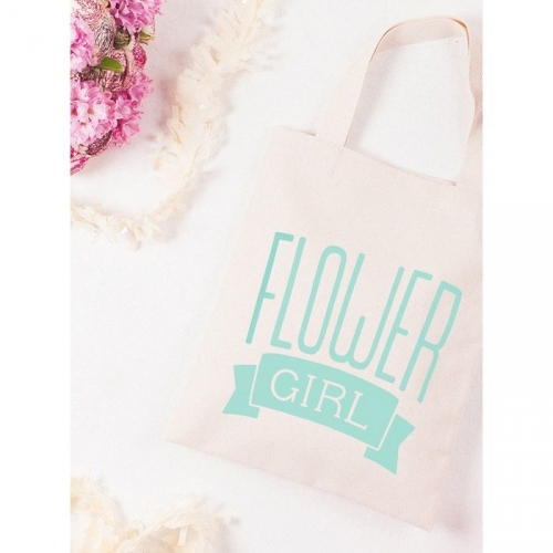 Jutebeutel - Flower Girl - mint