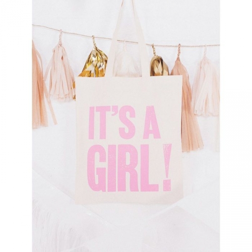 Jutebeutel - It's A Girl - rosa
