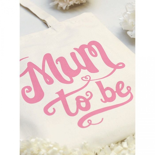 Jutebeutel - Mum To Be - rosa