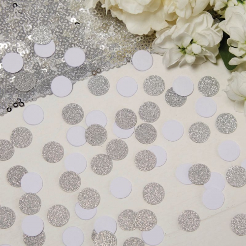 Konfetti Kreise Metallic Perfection - weiß/silber