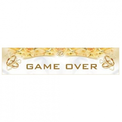 Nummernschild Game Over - gold/weiß
