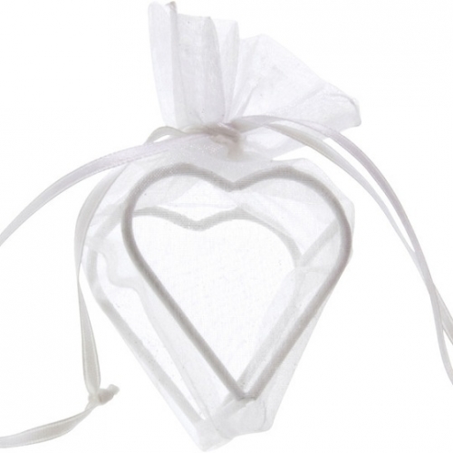 Organza Herz - weiß
