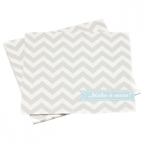 Papierservietten Chevron Divine - grau
