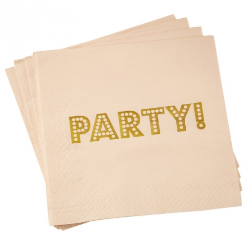 Papierservietten Party Pastel Perfection - gold/rosa