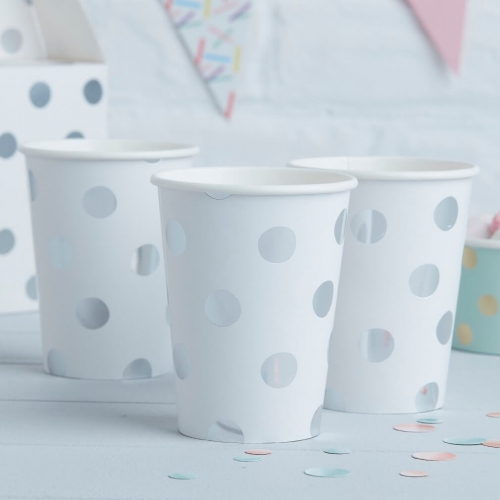 party-becher-pick-mix-punkte-silber-weiss