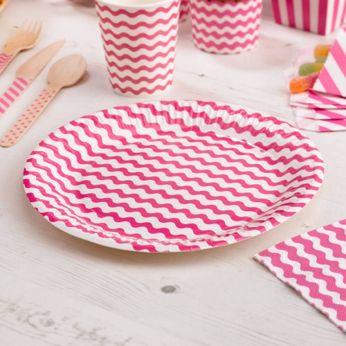 party-teller-wellen-pink-weiss