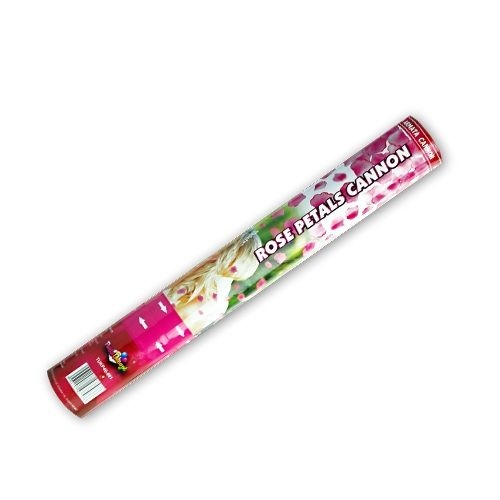 Konfettikanone Rosen 40cm - pink/weiß