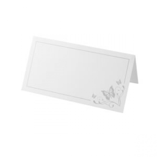 Tischkarten Eleganter Schmetterling - silber 50 Stück