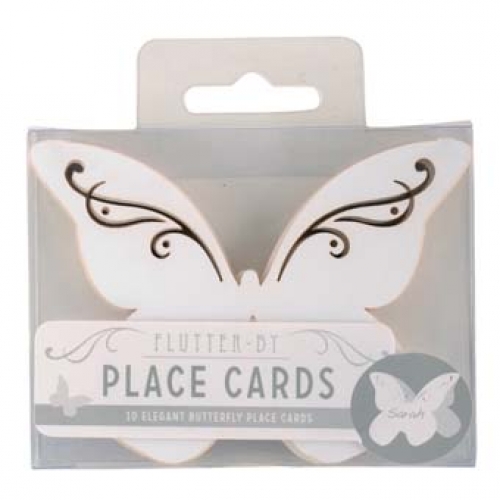 Platzkarten Schmetterling - weiß