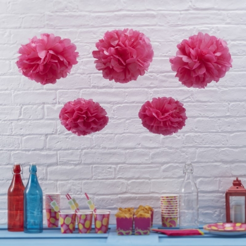 PomPom 5er Set - pink