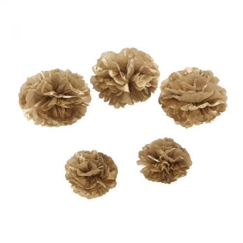 PomPom 5er Set - gold