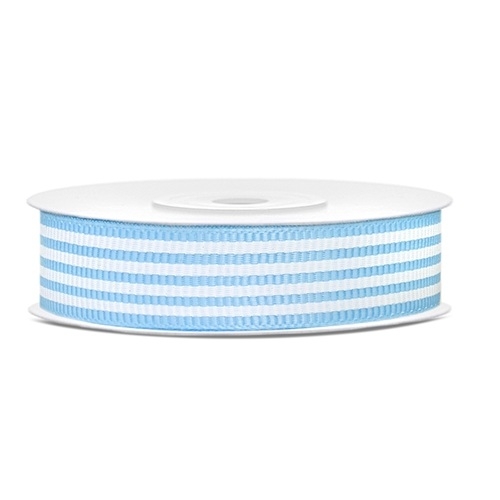 Ripsband Streifen 18mm/10m - hellblau/weiß