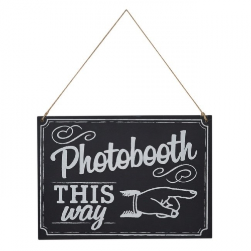 Schild Tafeloptik Photobooth This Way