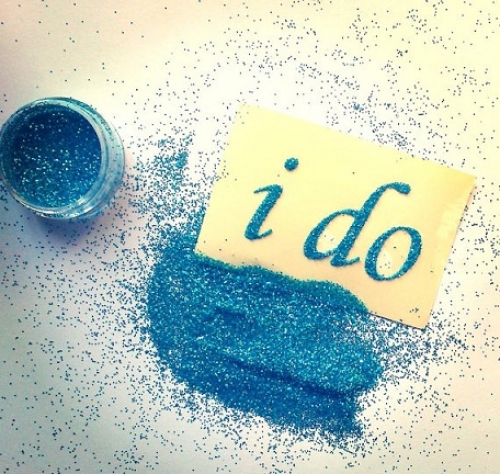 Schuhsticker "I Do" - türkis