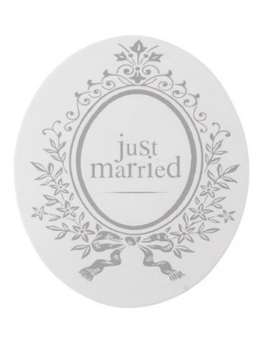 Sticker Just Married 50er - weiß