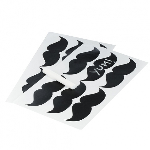 Sticker Kreidetafel - Schnurrbart 12er