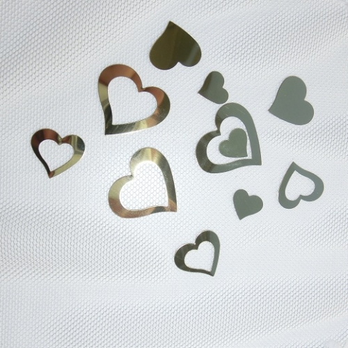 Konfetti - Herzen - gold