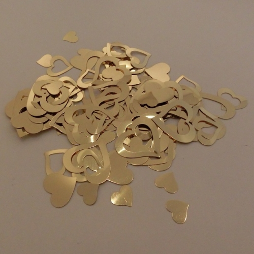 Konfetti - Herzen - gold