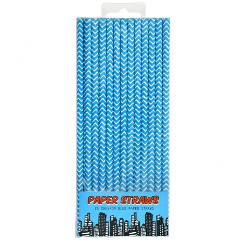 Strohhalme Superhero - blau Chevron