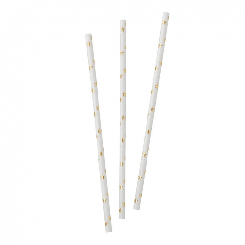Gold Foiled Star Straws - Metallic Star