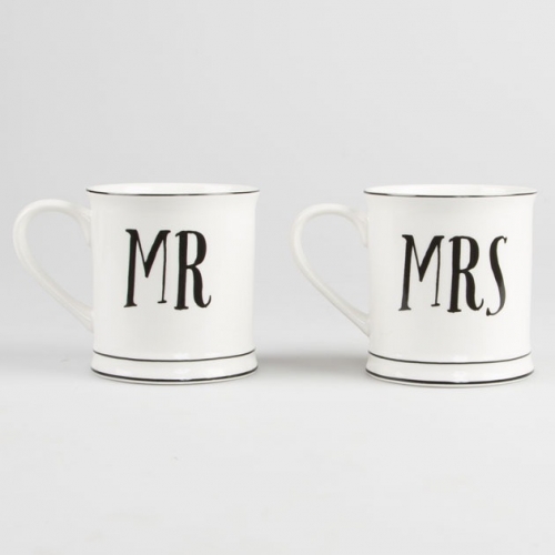 Tassen Duo Mr & Mrs - schwarz/weiß