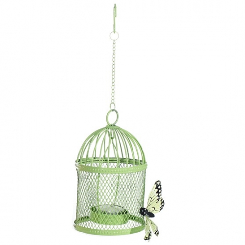 Teelichthalter Vogelkäfig - grün