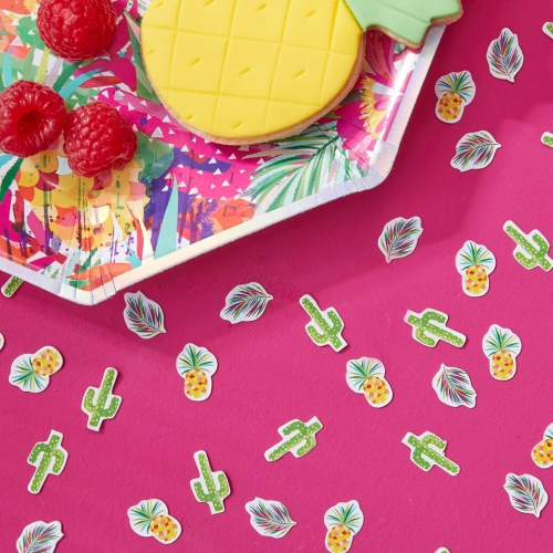tischkonfetti-hot-summer-ananas-kaktus