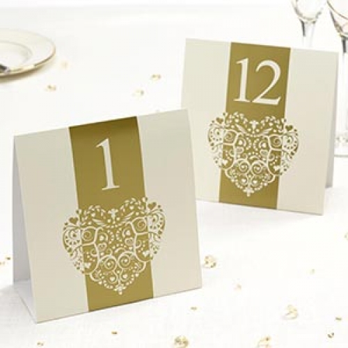 Tischnummern Vintage Romance - ivory/gold