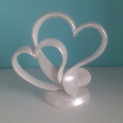 Cake Topper - Hearts Double - Silver