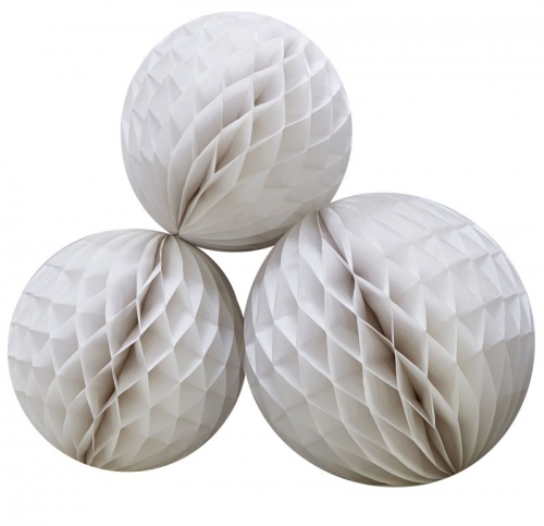 Wabenball 3er Set - weiß
