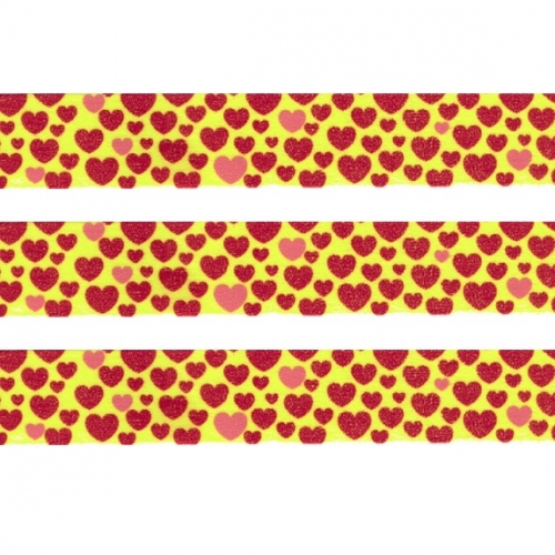 Washi Masking Tape Herzen - rot/gelb