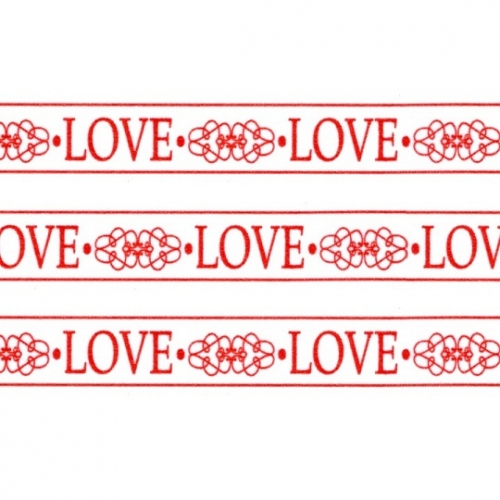Washi Masking Tape Love - rot/weiß