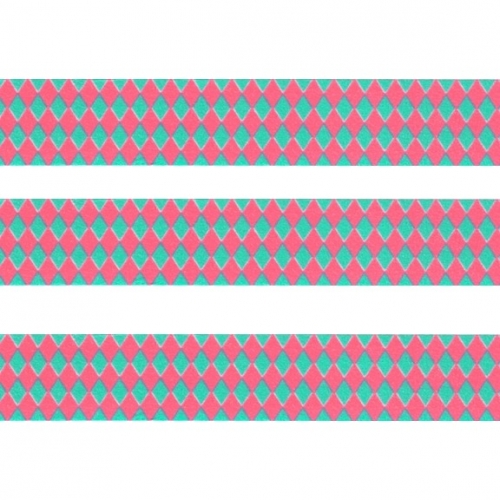 Washi Masking Tape Rauten - pink/türkis