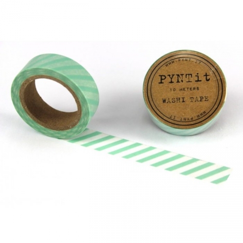 Washi Masking Tape Stripes - mint/white