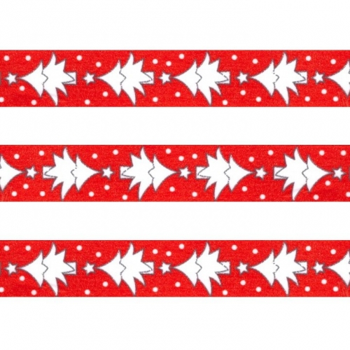 Washi Masking Tape Tannenbaum - weiß/rot